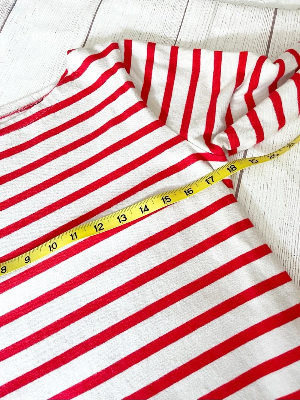 J Crew red/white striped boatneck top M